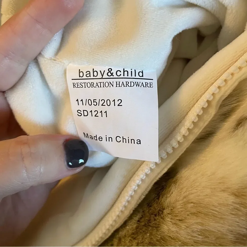 Restoration Hardware Baby and Child Fur Bunting 12m